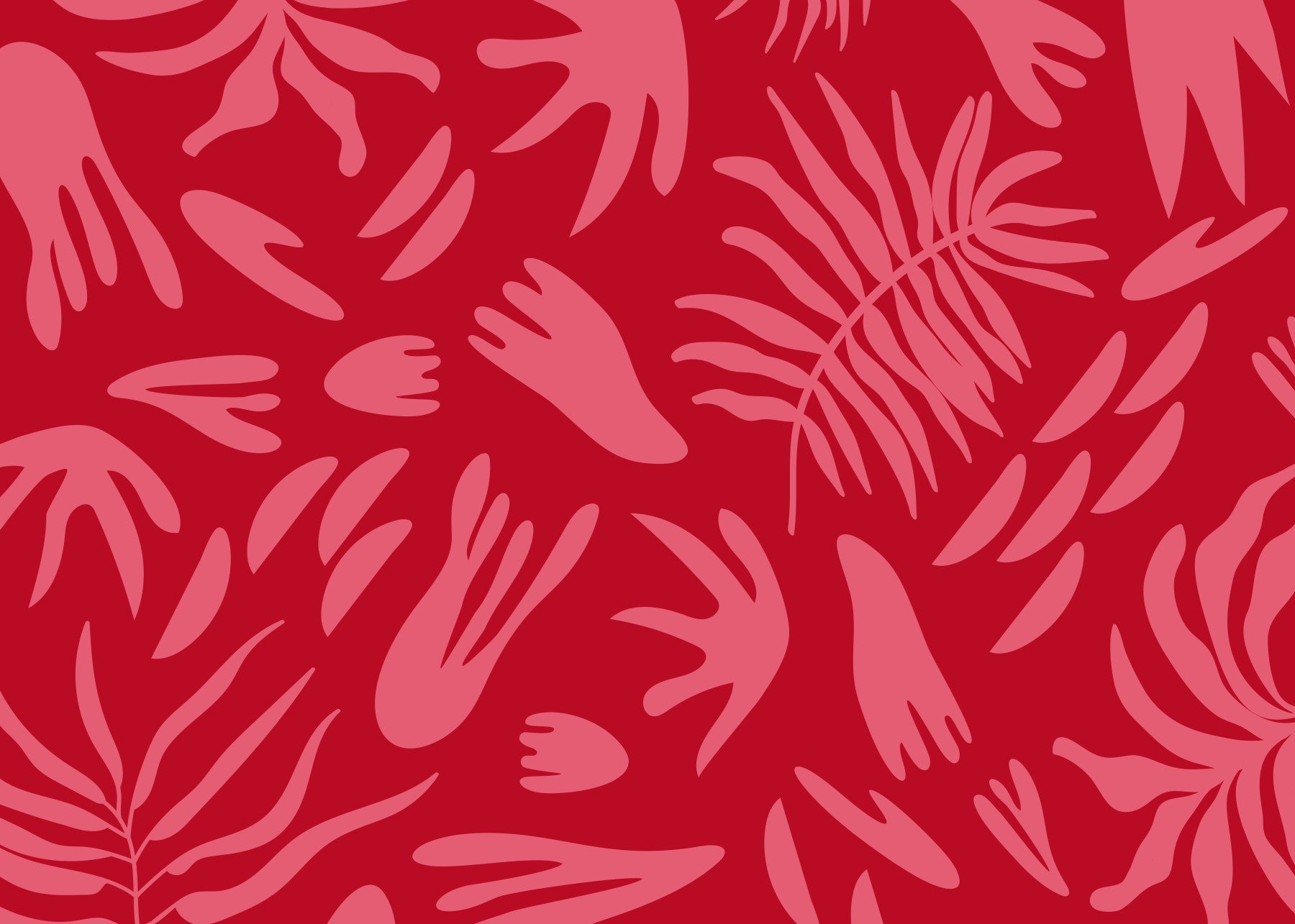 Crimson Botanical Dance Wall Mural