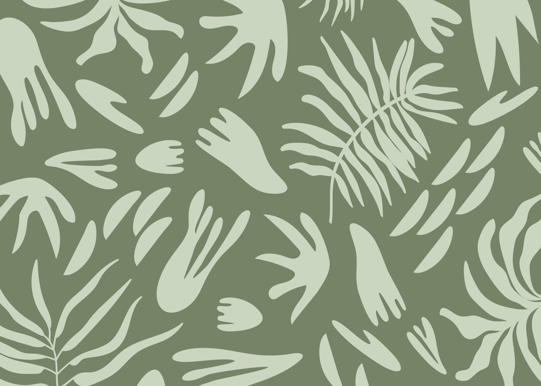 Organic Green Flow Wall Mural
