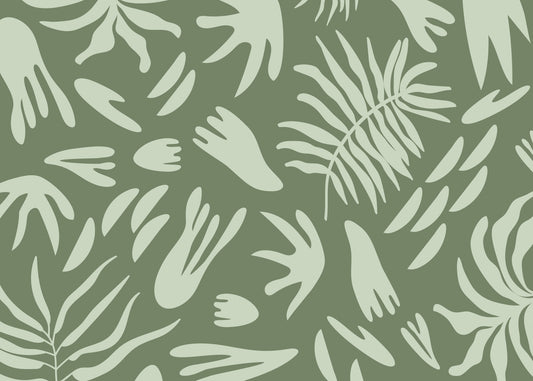 Organic Green Flow Wall Mural