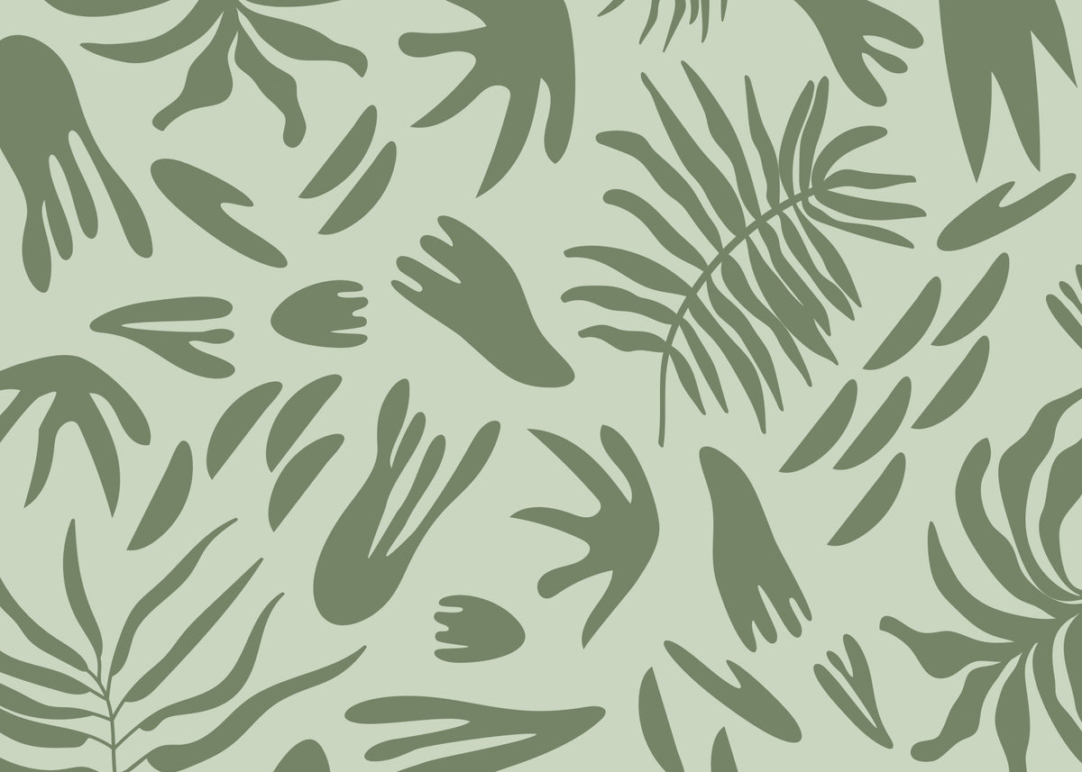Verdant Shapes Harmony Wall Mural in your room — zoomed