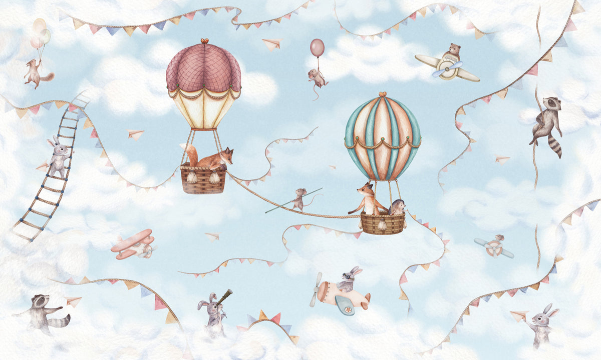 Aviation Adventure Wall Mural in your room — zoomed