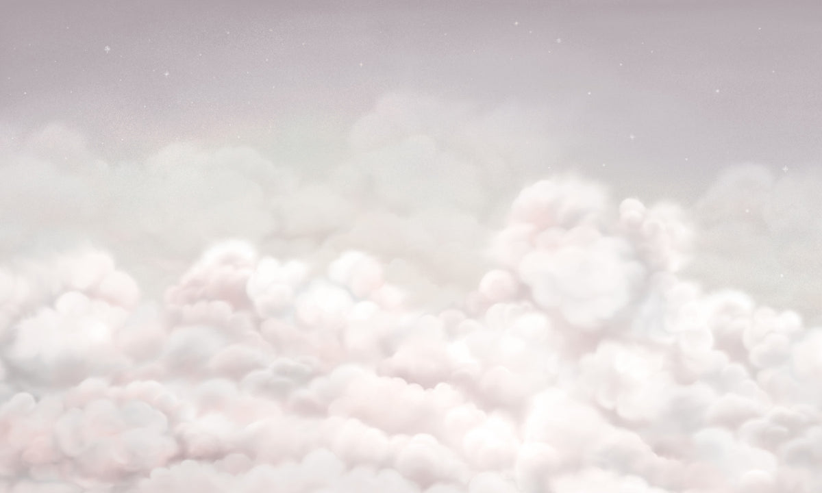 Calming Clouds Pink Wall Mural