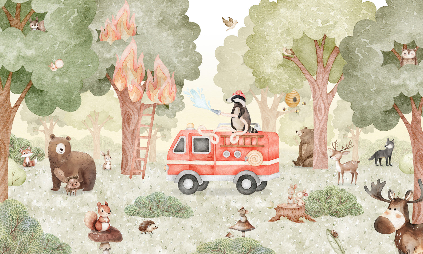 Forest Fire Fighter Wall Mural