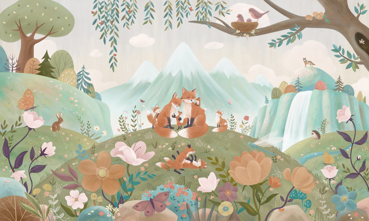 Fox Family Wall Mural