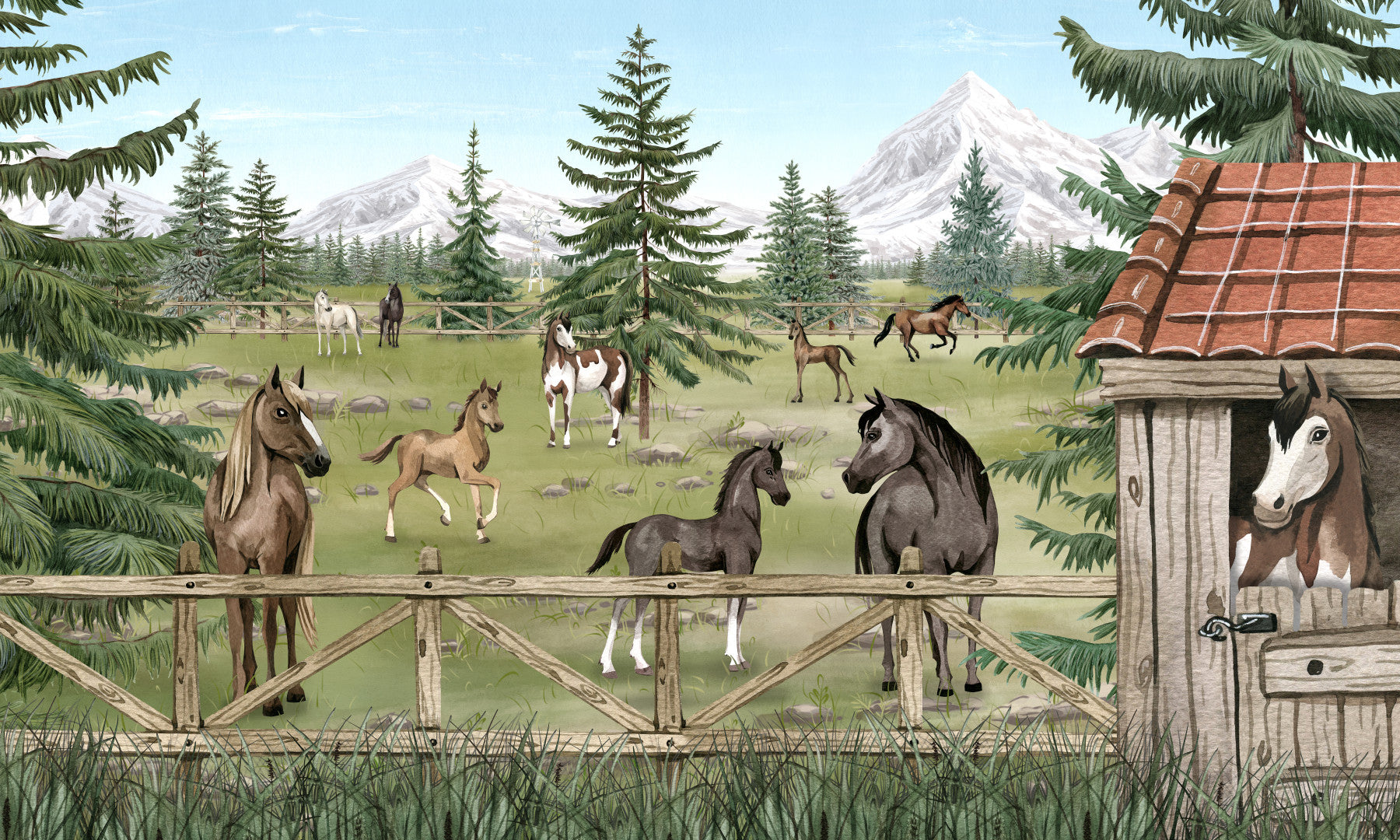 Horse Haven Wall Mural