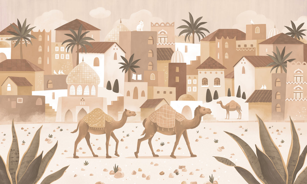 Desert Dreams Mono Wall Mural in your room — zoomed