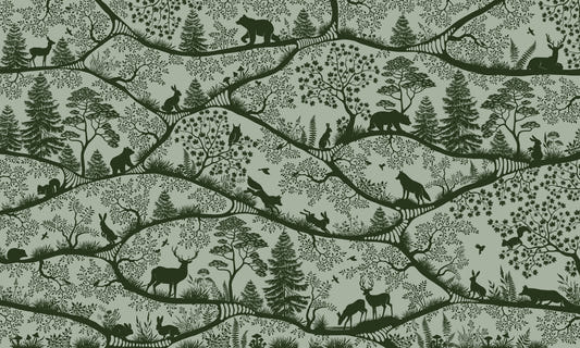 Nordic Nature Green Wall Mural