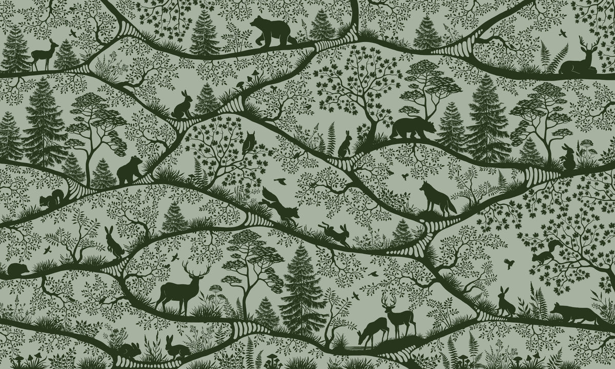 Nordic Nature Green Wall Mural