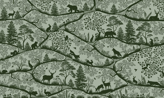 Nordic Nature Green Wall Mural