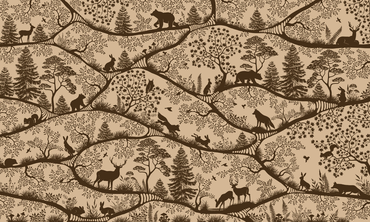 Nordic Nature Beige Brown Wall Mural
