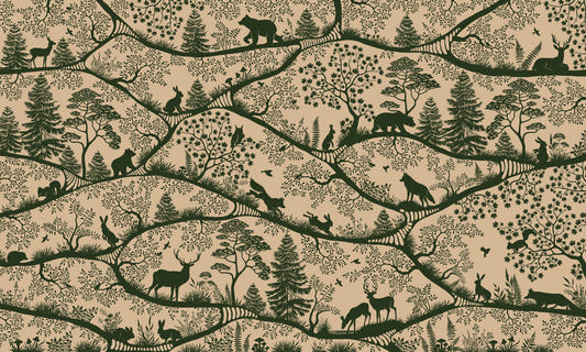 Nordic Nature Beige Green Wall Mural