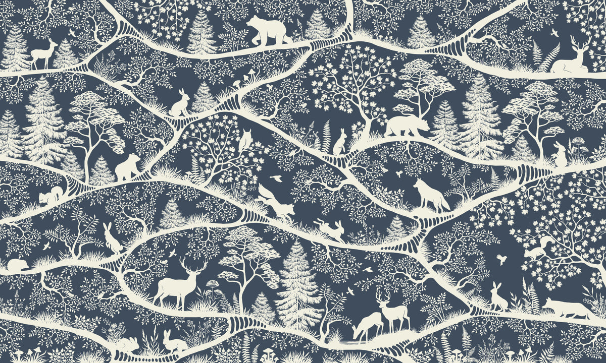 Nordic Nature Blue White Wall Mural
