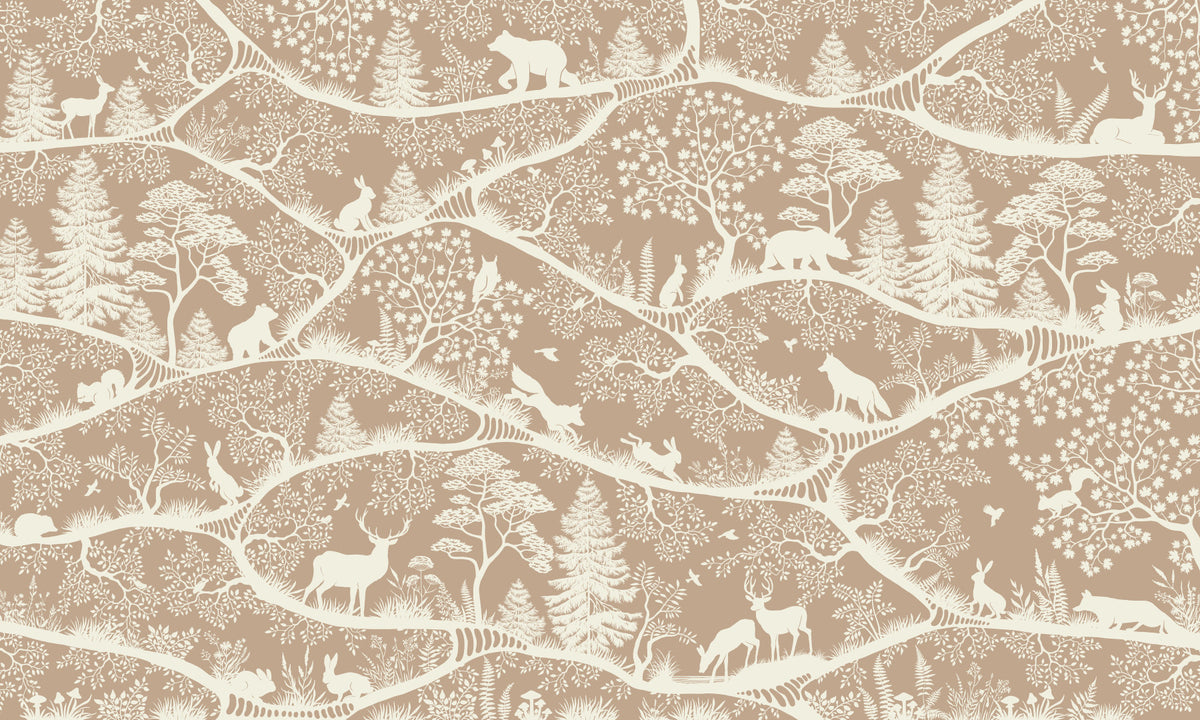 Nordic Nature Brown White Wall Mural