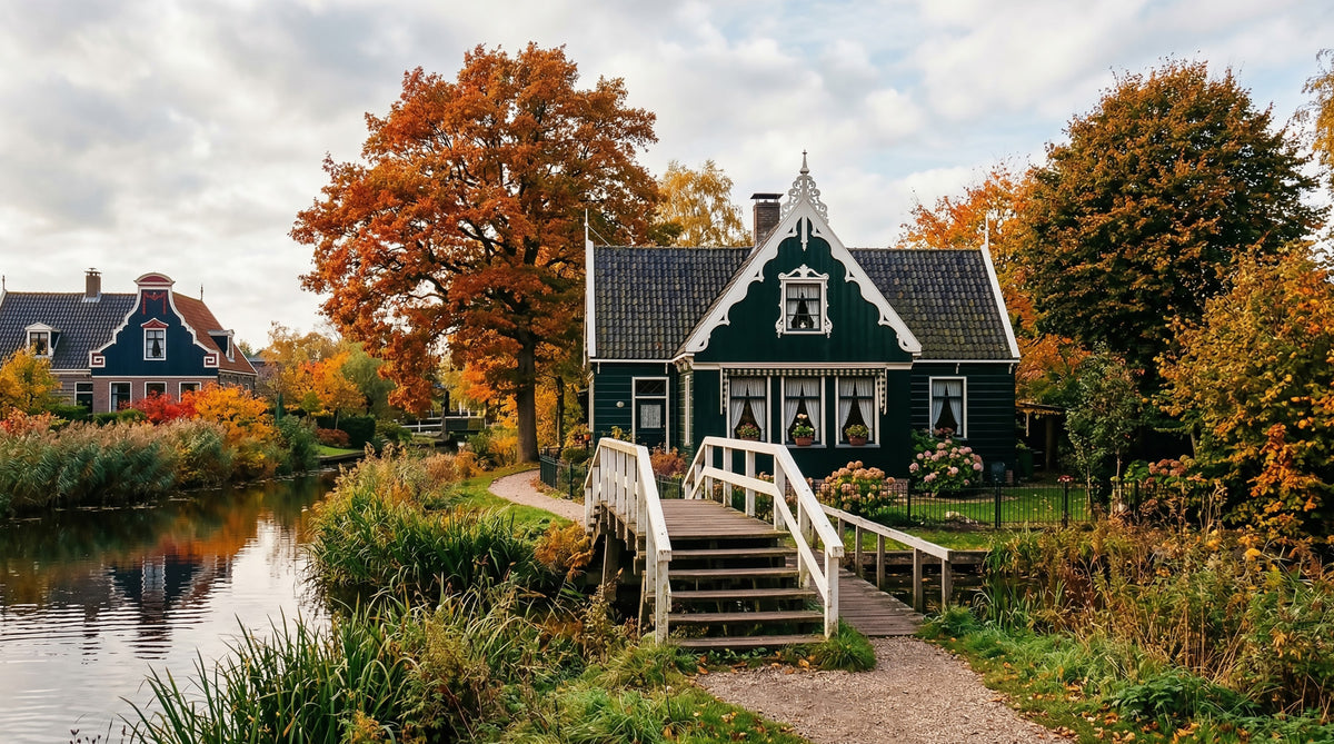Dutch Autumn Canal Charm Wall Mural