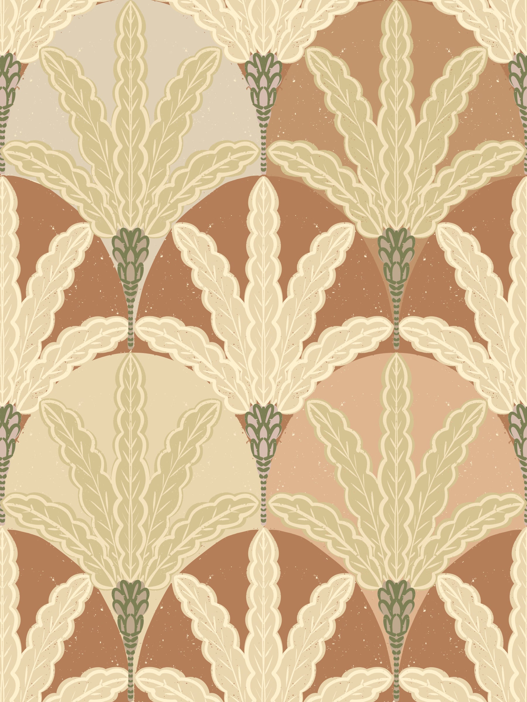 Earthy Fan Fronds Wallpaper⁠