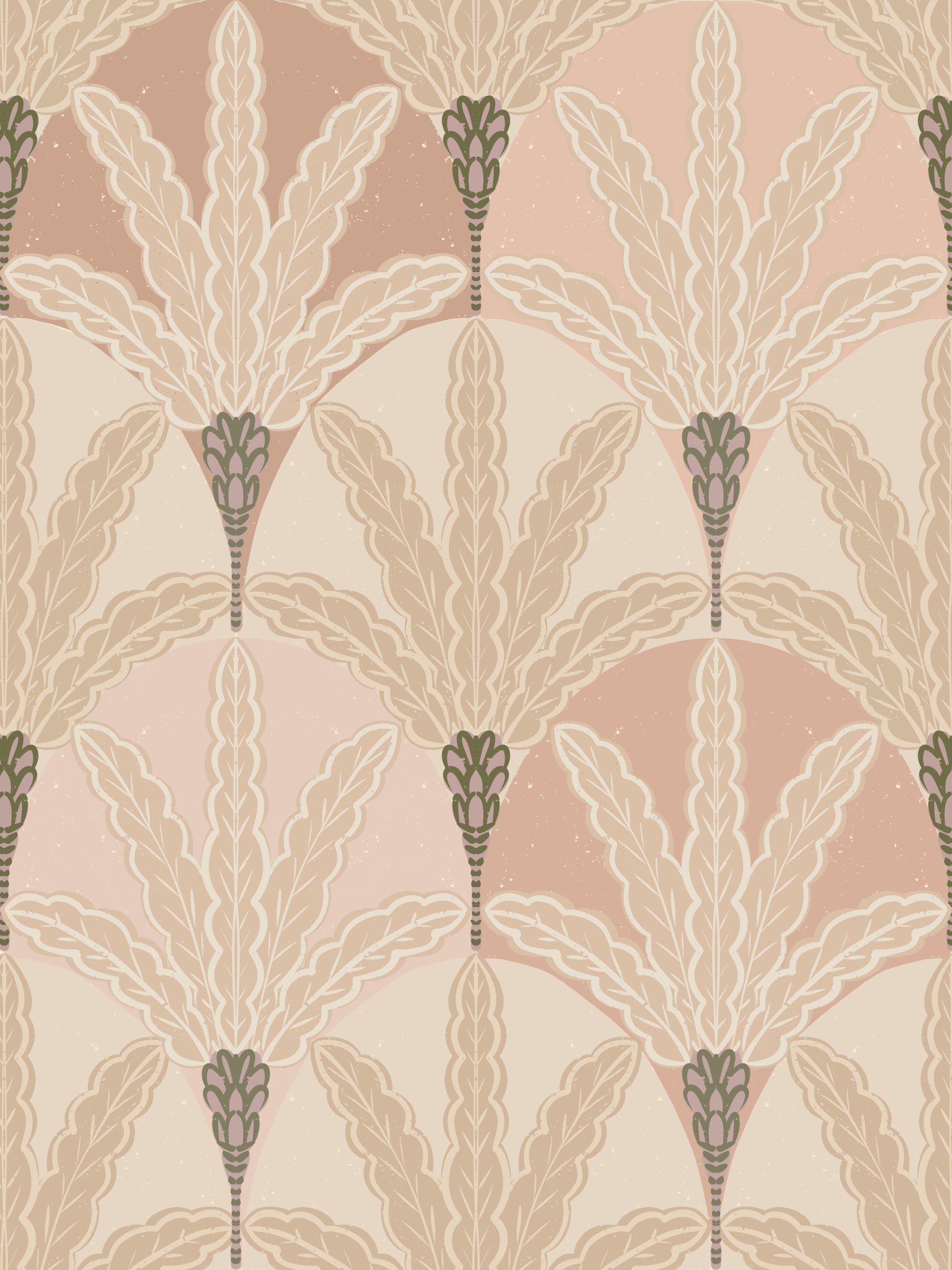 Blush Deco Foliage Wallpaper⁠