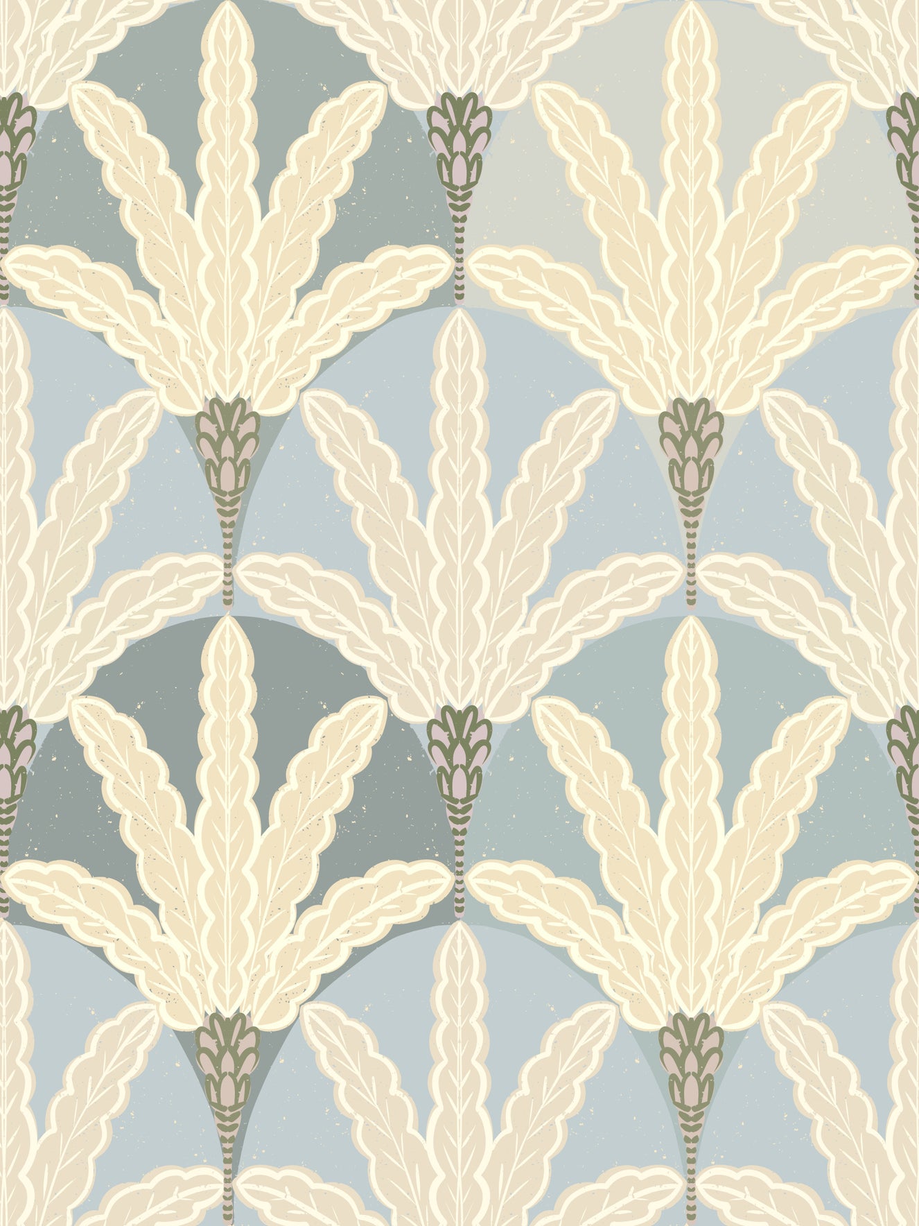 Serene Deco Foliage Wallpaper⁠
