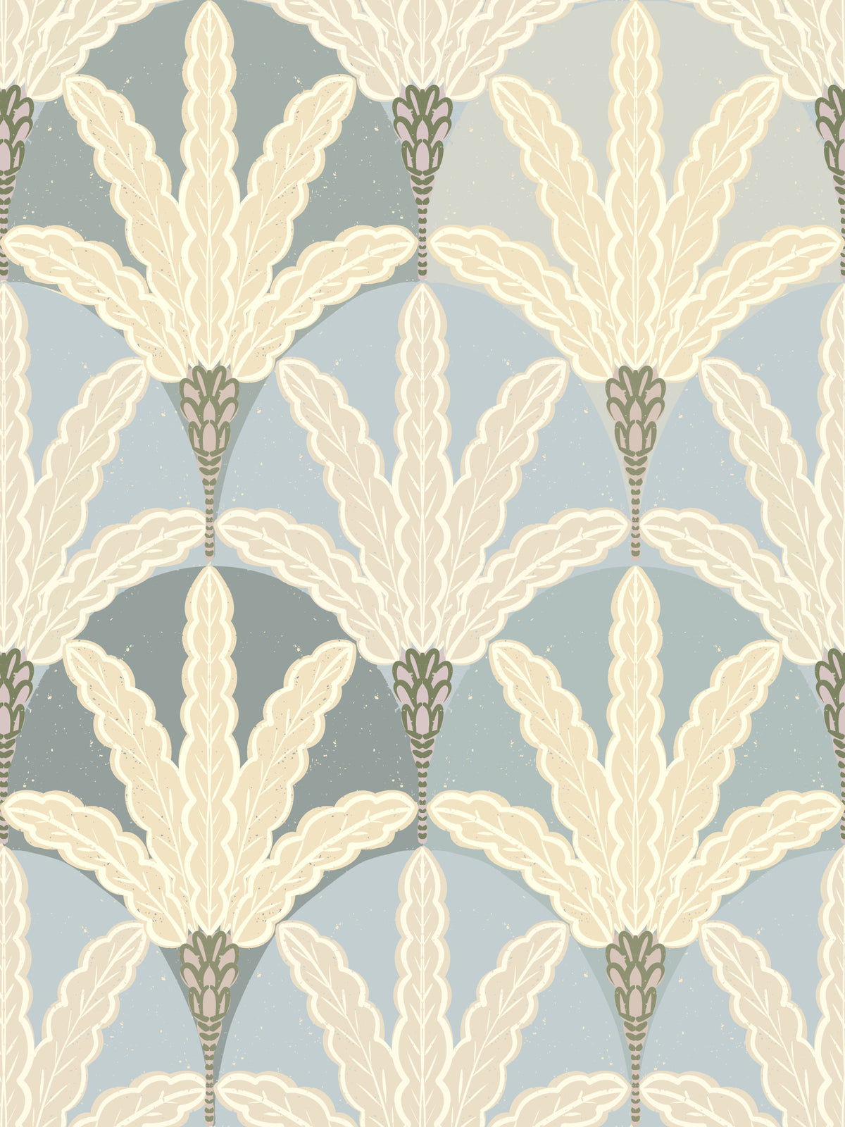 Serene Deco Foliage Wallpaper⁠ in your room — zoomed