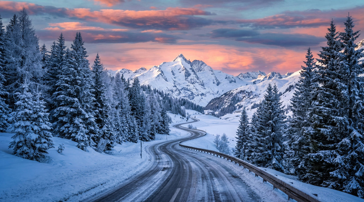 Alpine Road Sunset Dream Wall Mural in your room — zoomed