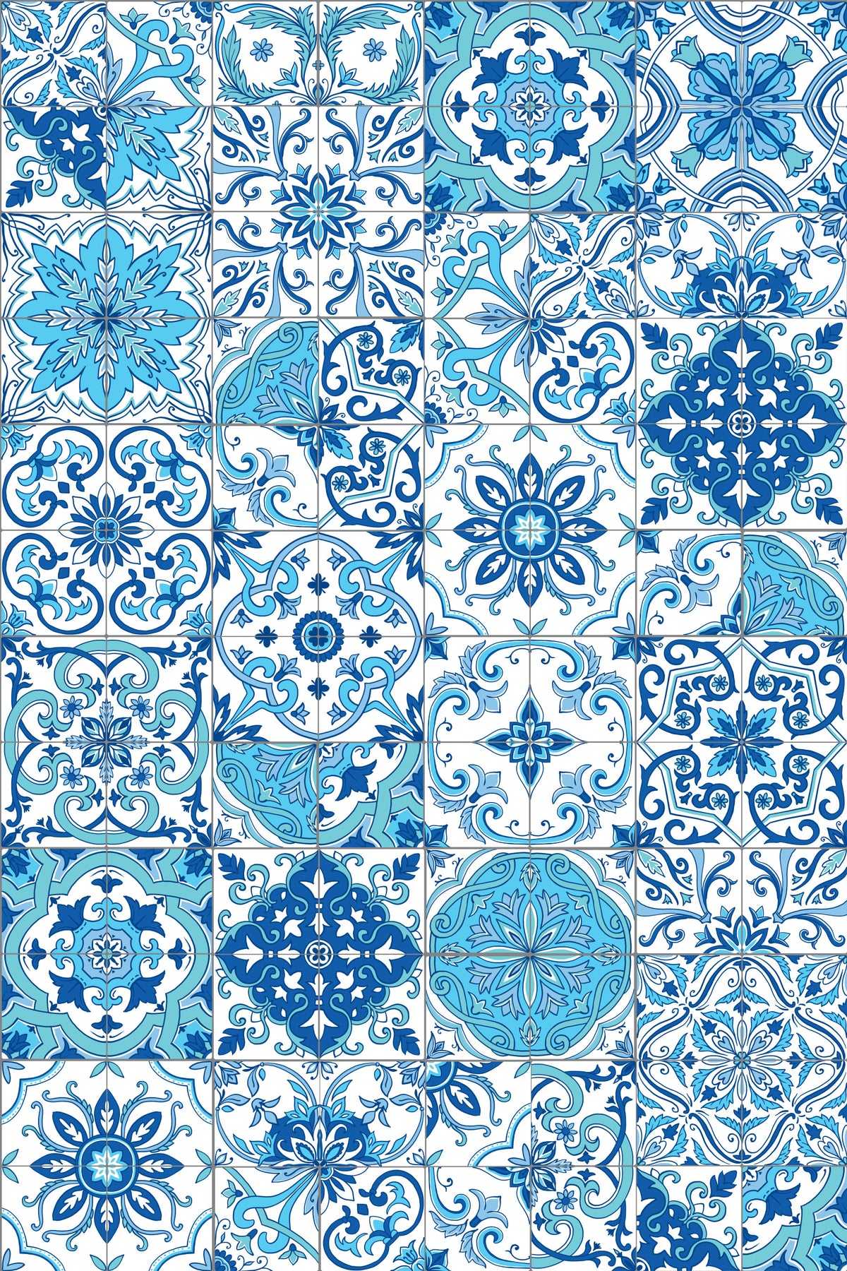 Mediterranean hues/ Azulejo tiles 2 Wallpaper⁠ in your room — zoomed