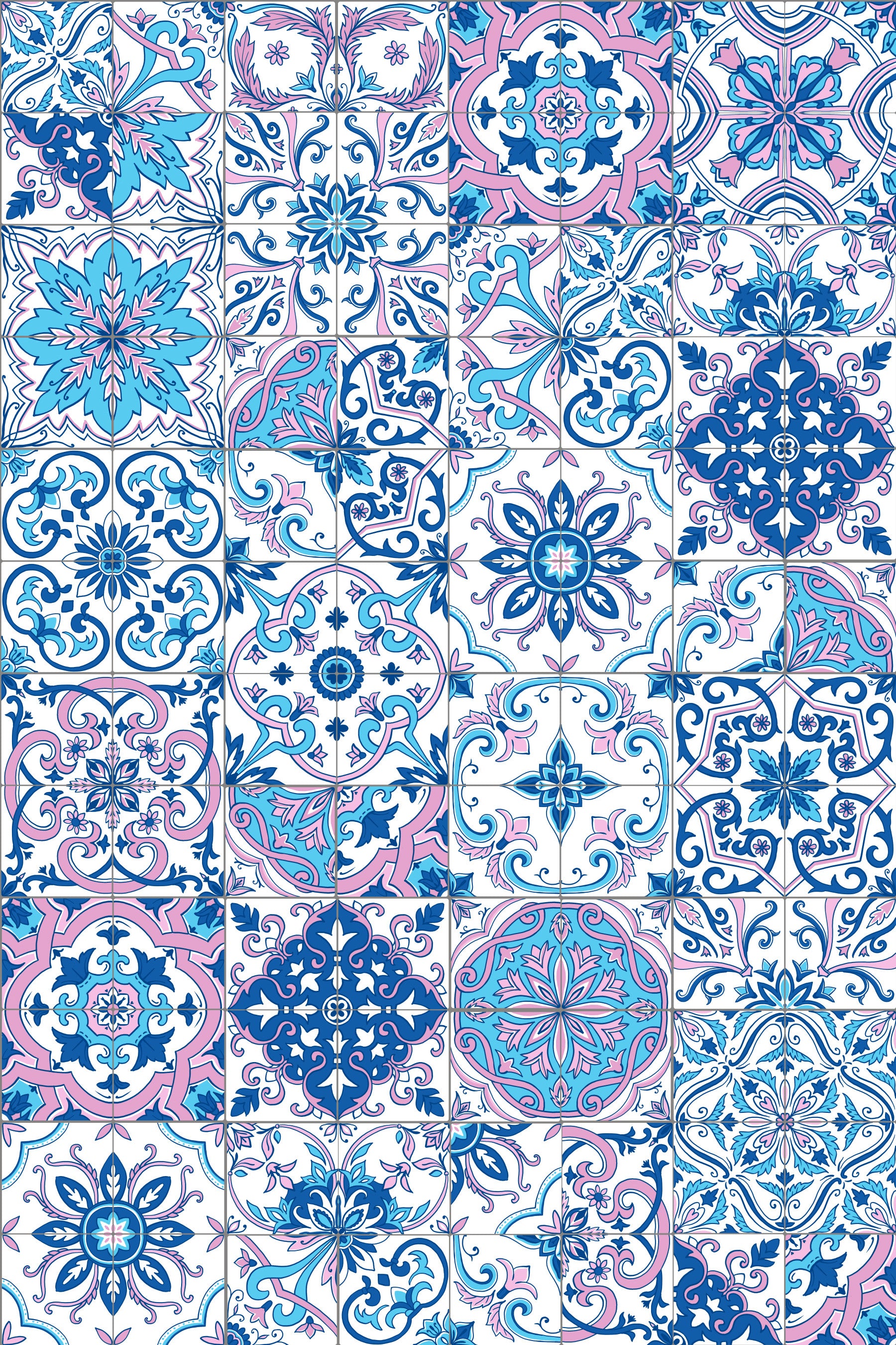 Mediterranean hues/ Azulejo tiles 3 Wallpaper⁠