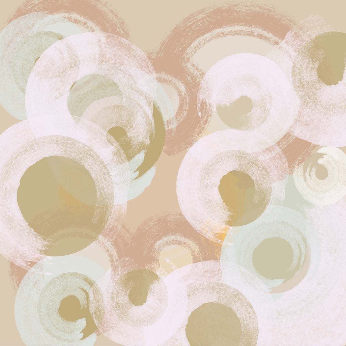 Whisper Brush Ovals Wall Mural
