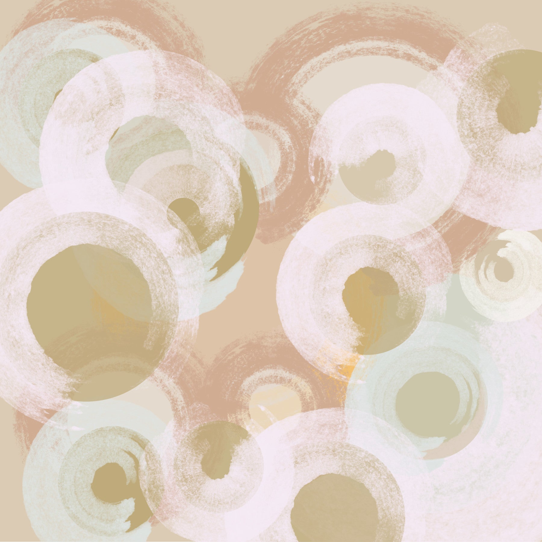 Whisper Brush Ovals Wall Mural