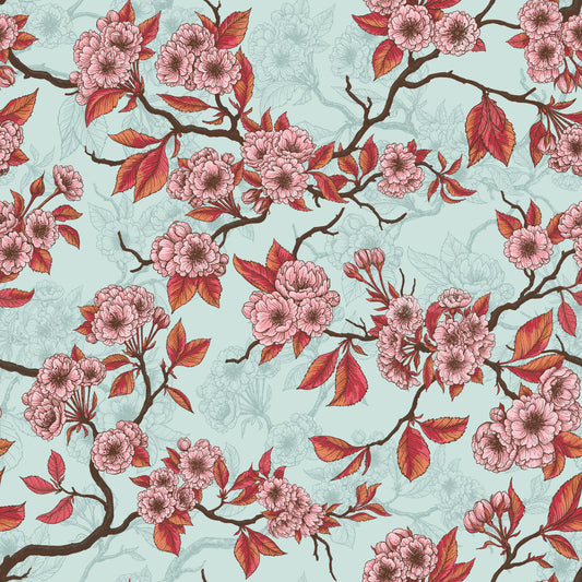 Cherry blossom on sea glass Wallpaper⁠