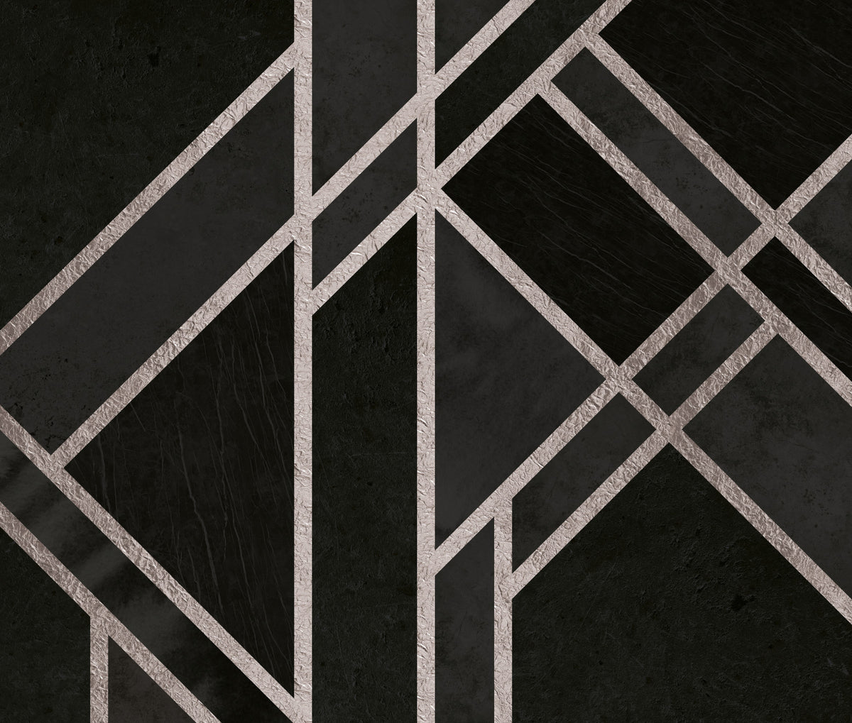 Luxe Black Art Deco Wall Mural in your room — zoomed