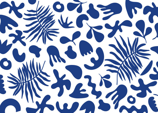 Blue Clipped Garden Wall Mural