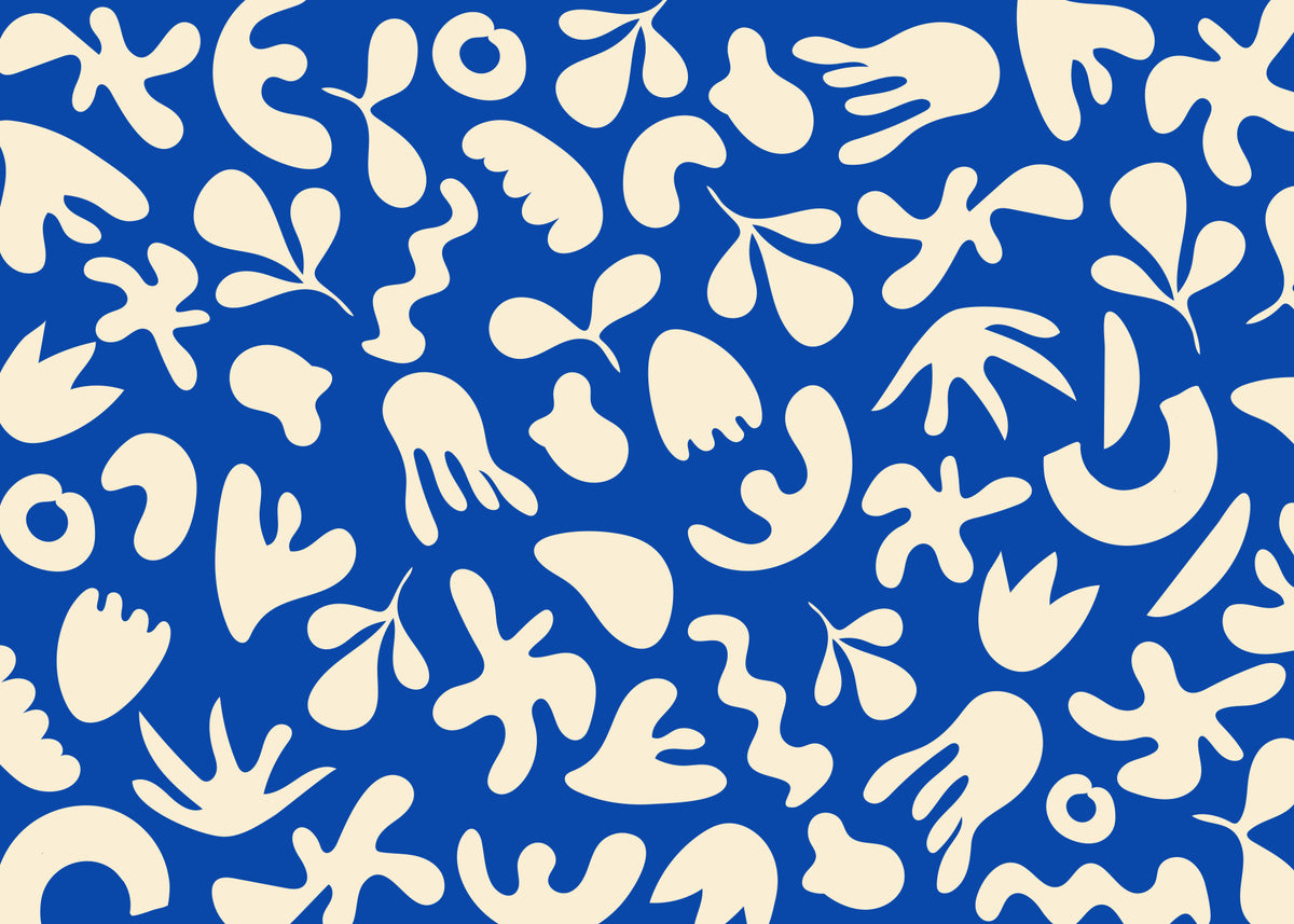 Blue Organic Flow Wall Mural