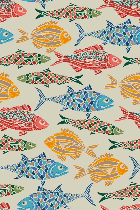 Mediterranean Sea Fish Bright Multicolored Red Blue Green Yellow Wallpaper⁠
