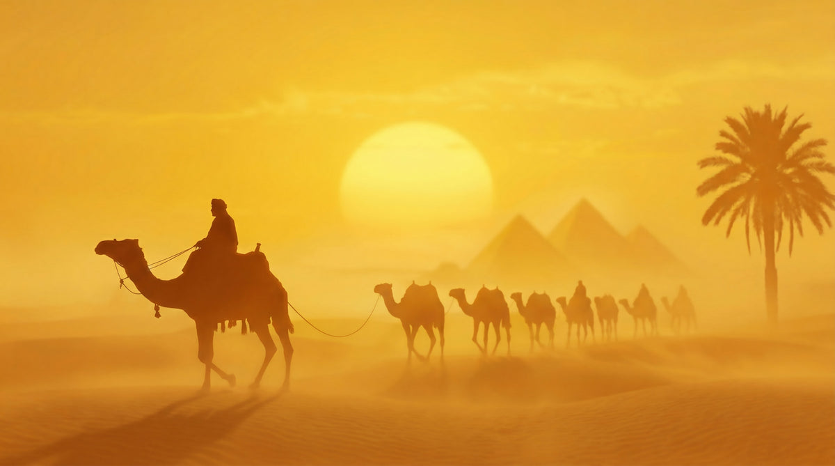 Sands of Time: Golden Desert Caravan Wall Mural