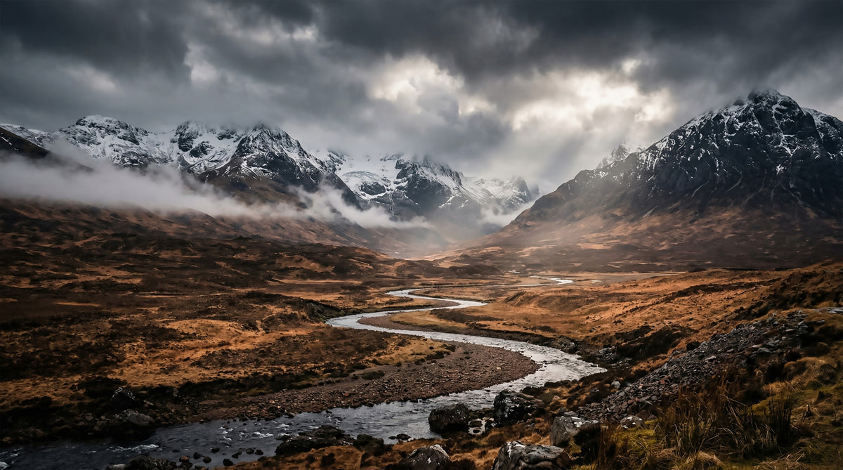 Highlands' Dramatic Embrace Wall Mural in your room — zoomed