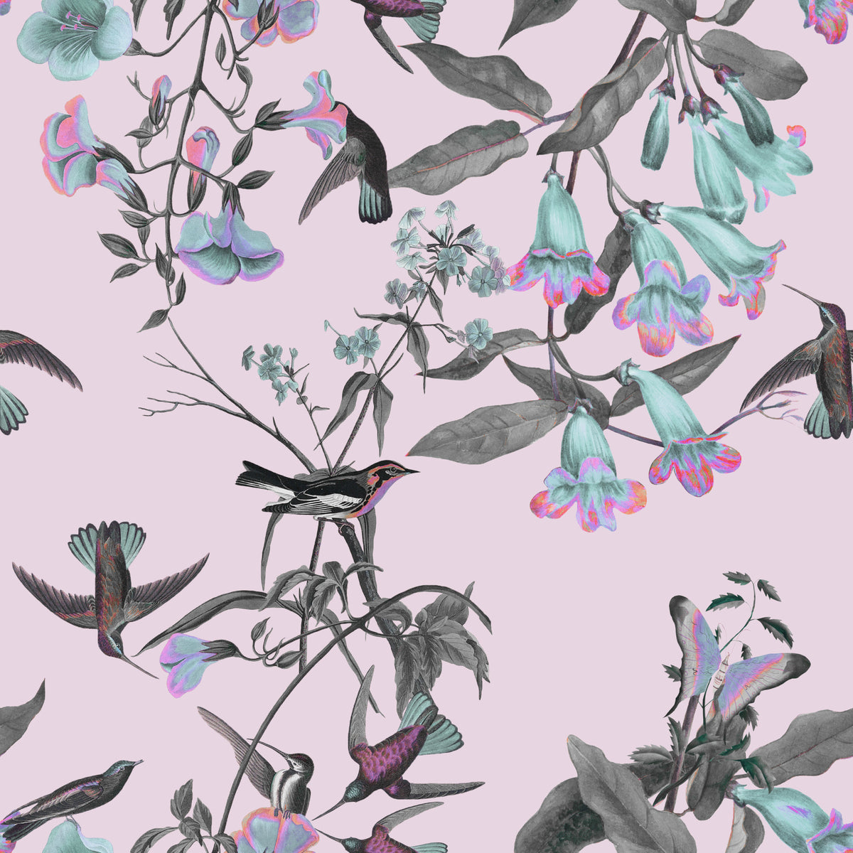 Enchanted Pastel Aviary Wallpaper