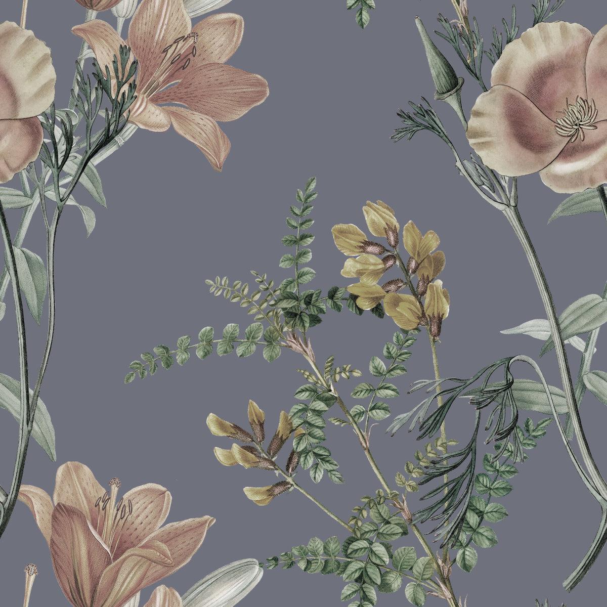 Vintage Botanical Serenity Wallpaper