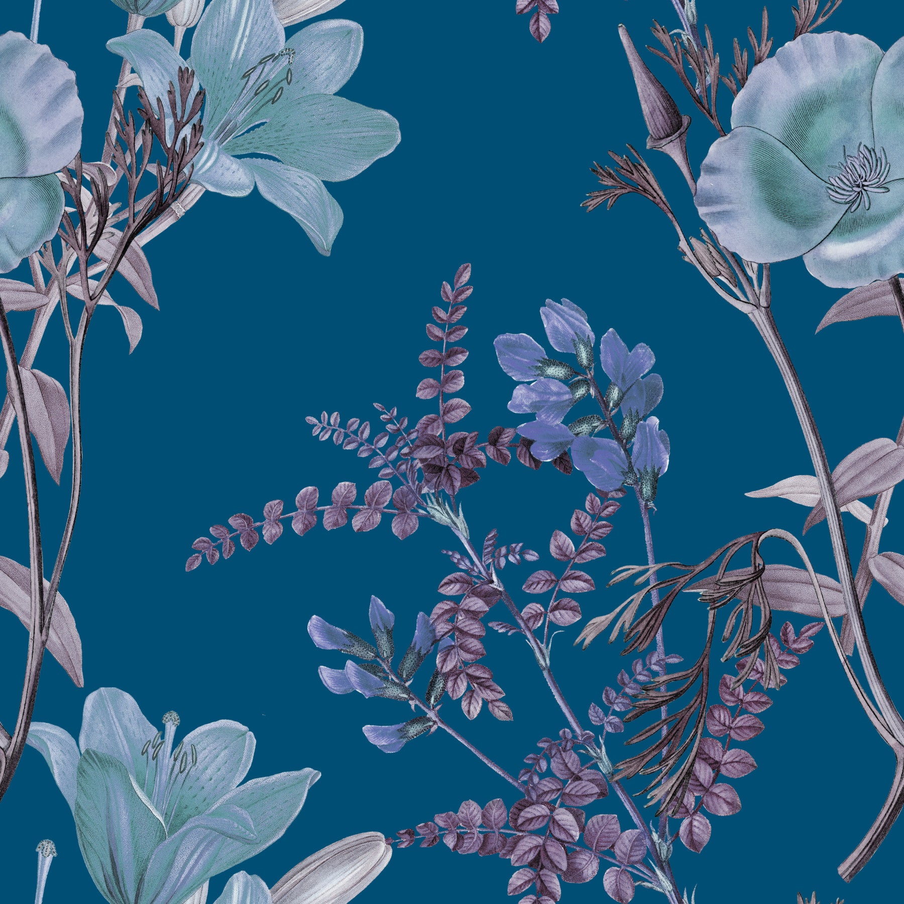 Nighttime Botanical Elegance Wallpaper