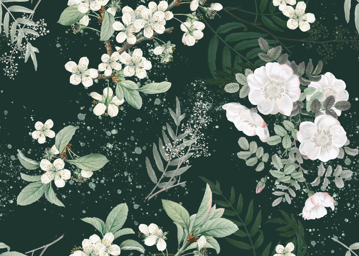 Elegance of the Forest Blossom Wall Mural in your room — zoomed
