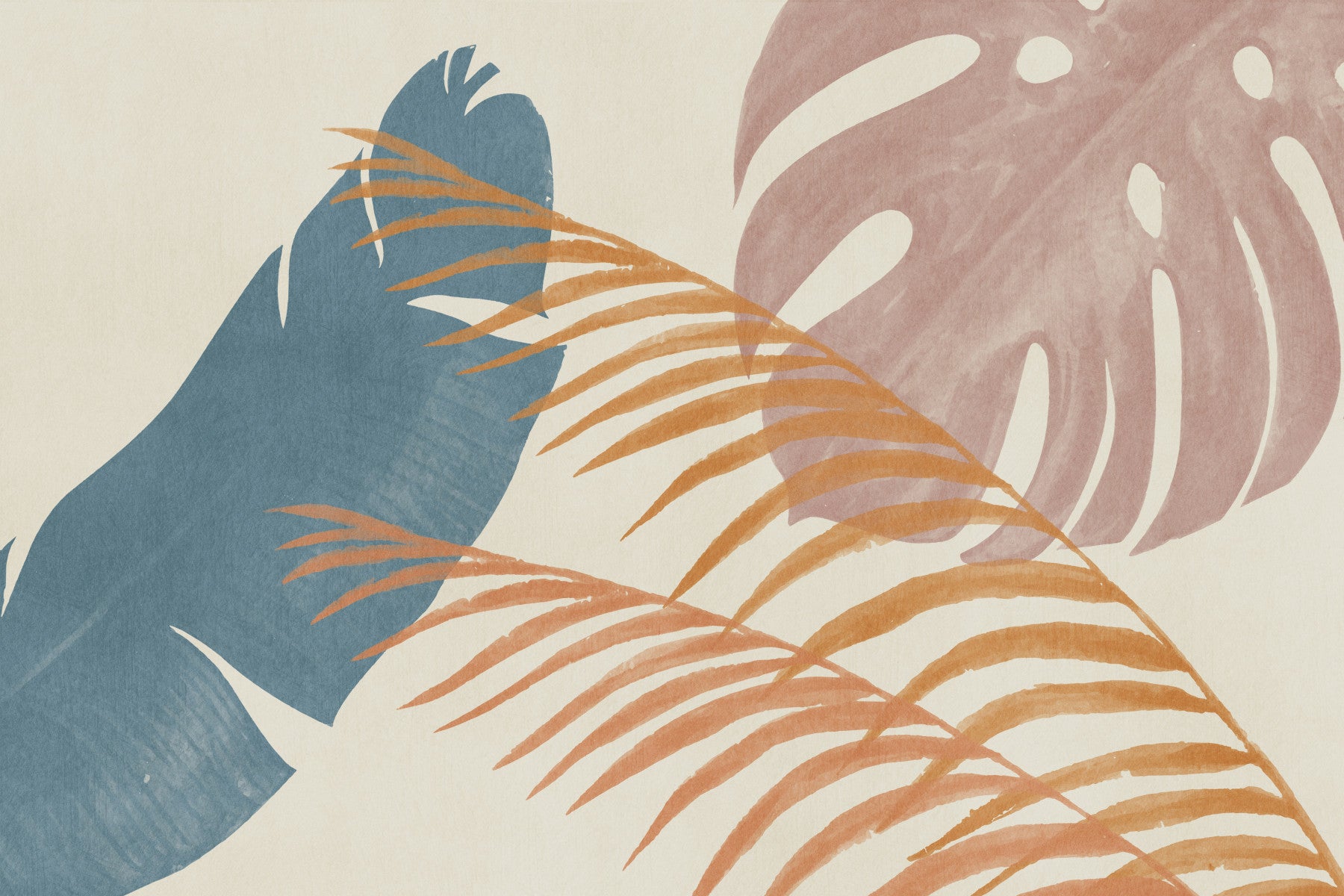Mid-Century Foliage Flow Wall Mural