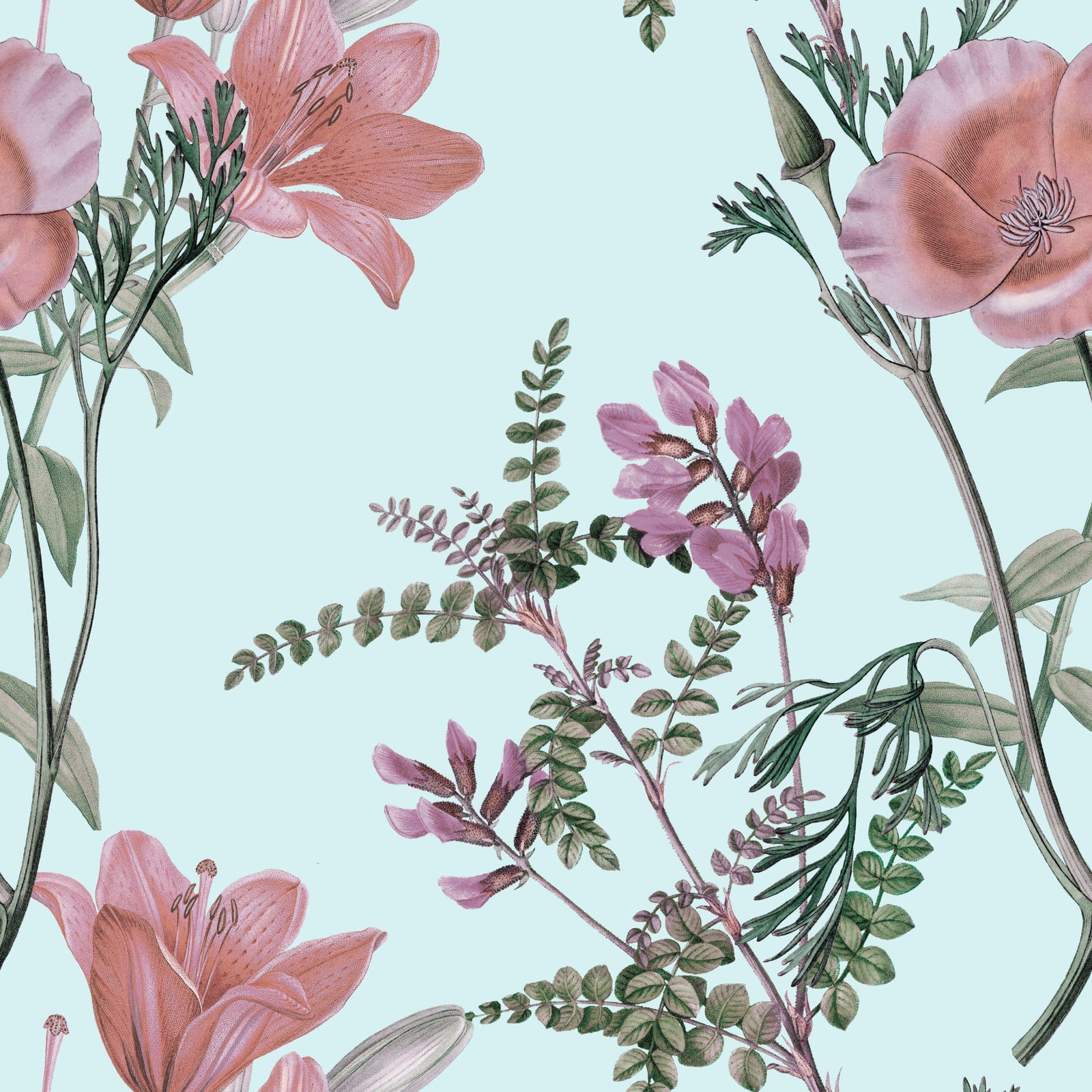 Vintage Blooming Serenity Wallpaper