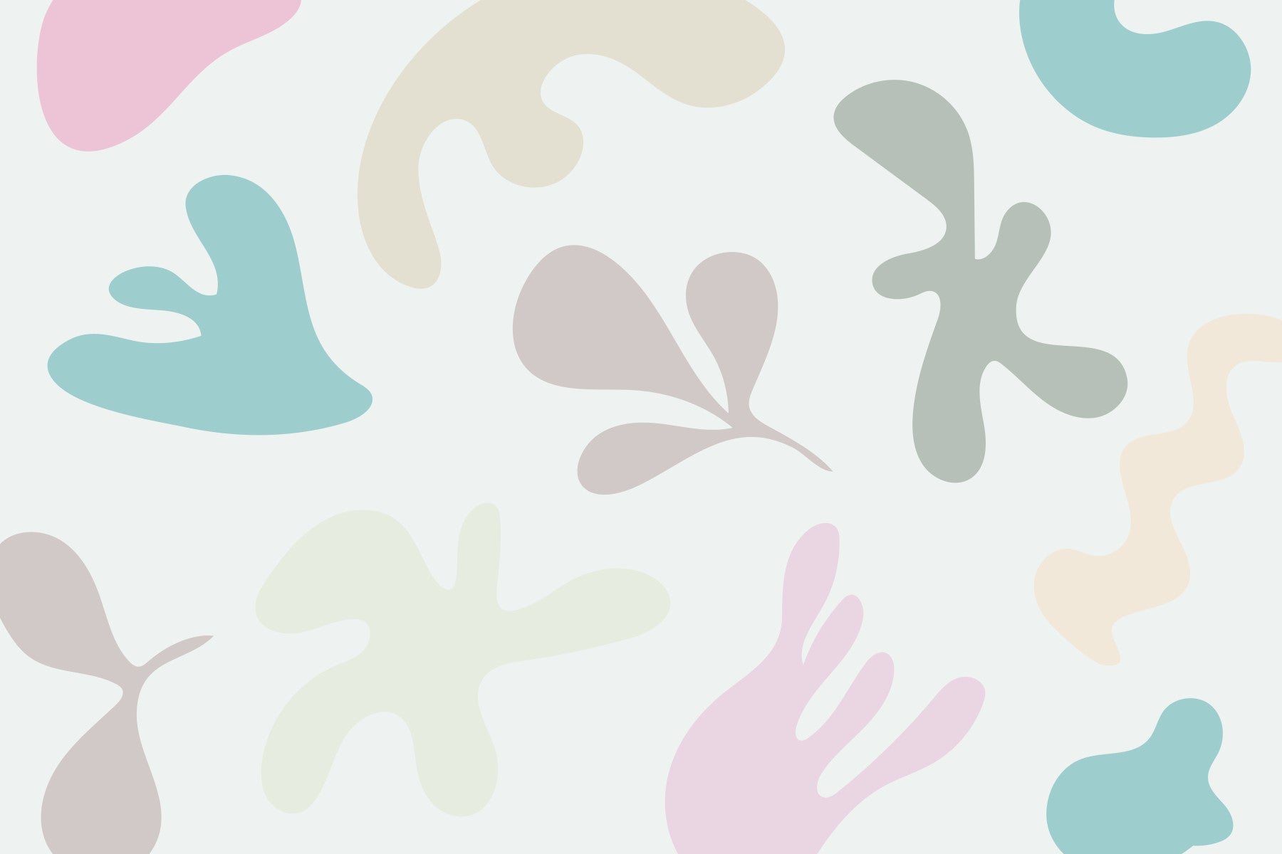 Soft Organic Shapes Wall Mural