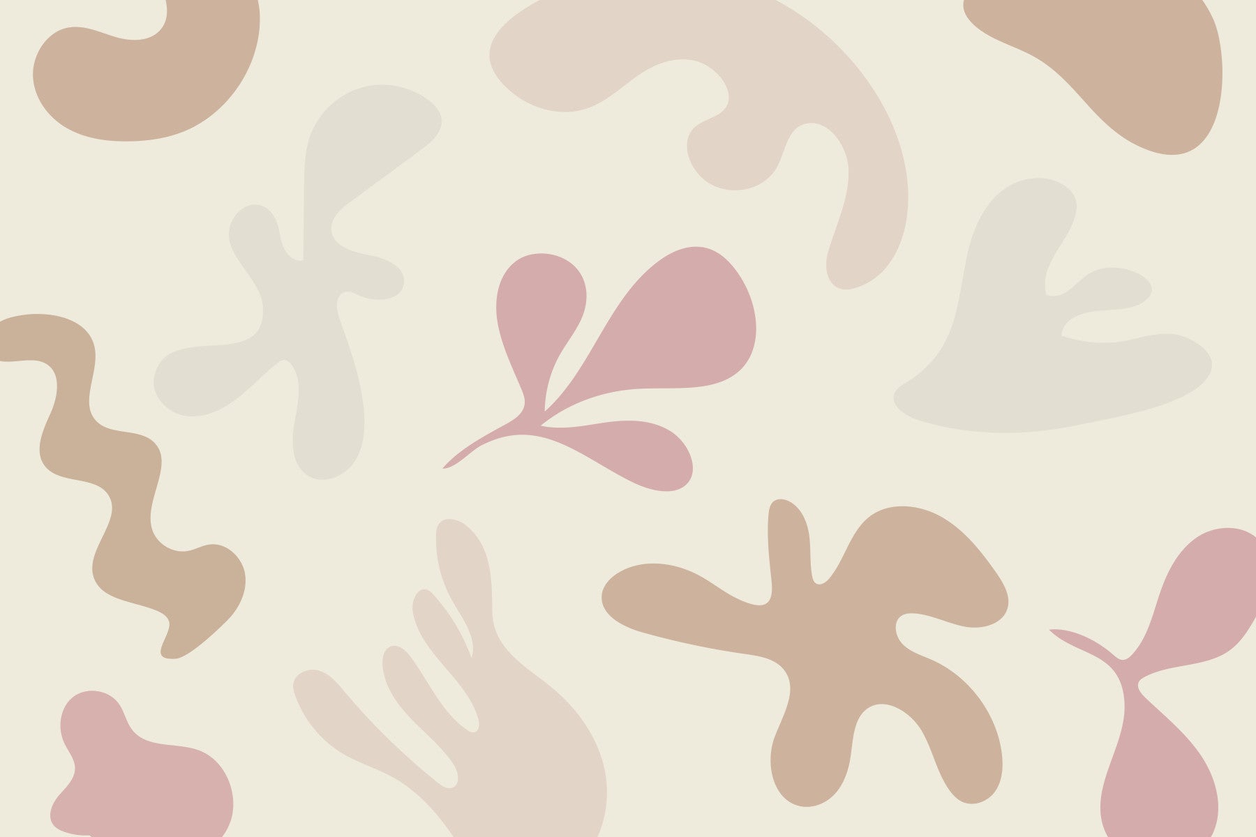 Organic Flow in Muted Tones Wall Mural
