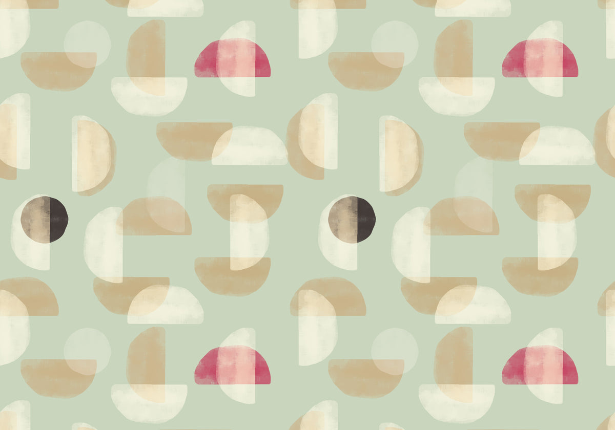 Soft Modern Shapes Wall Mural in your room — zoomed