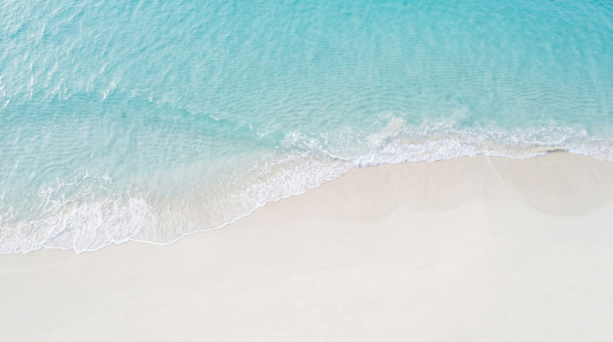 Coastal Serenity: Turquoise Waters & White Sand Wall Mural in your room — zoomed