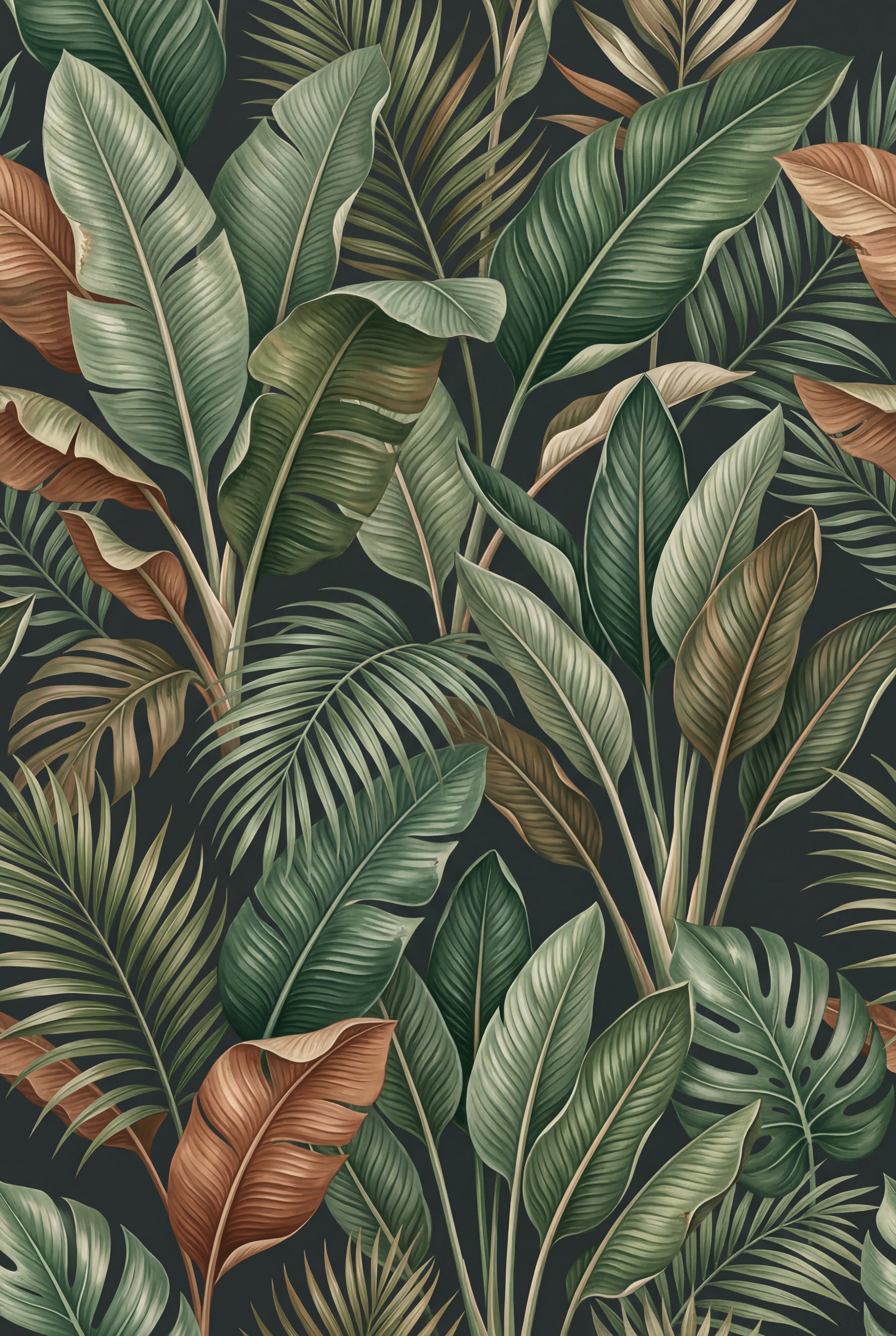 Tropical Foliage Mystique Wall Mural