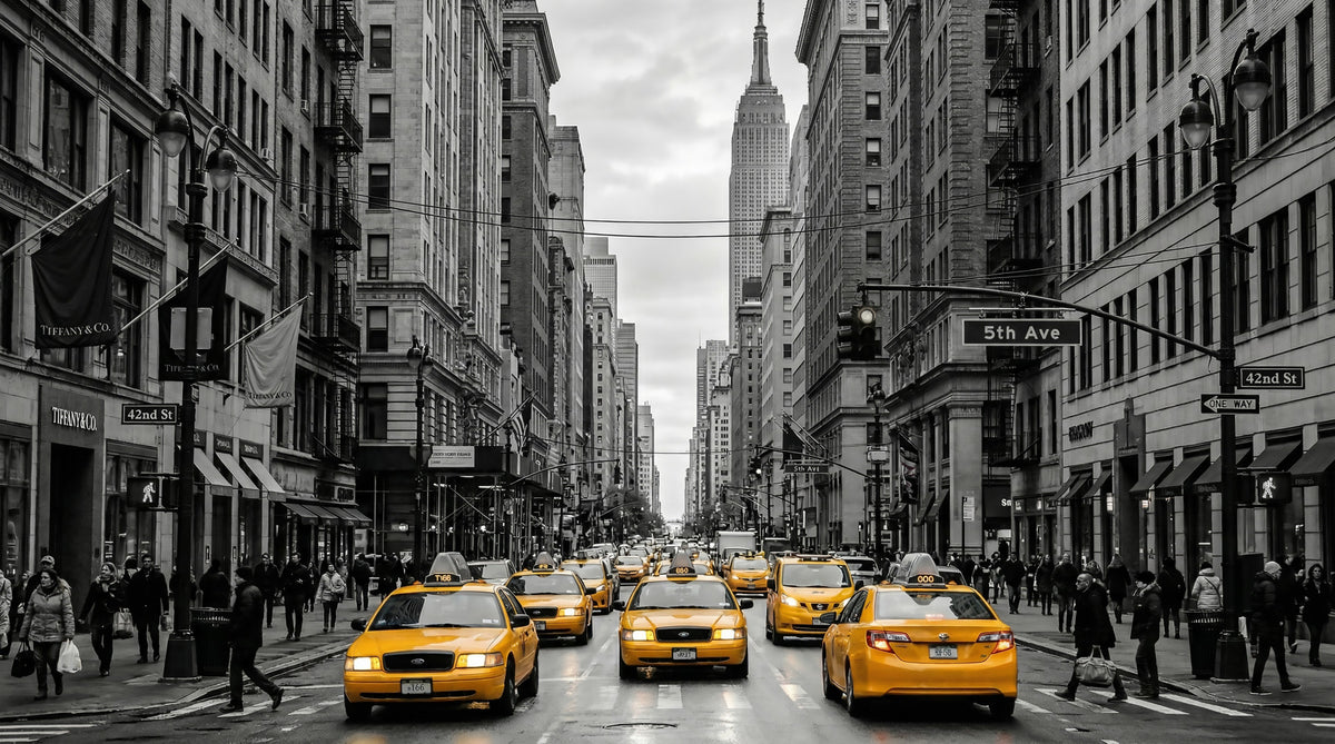 Manhattan's Golden Rush Wall Mural in your room — zoomed