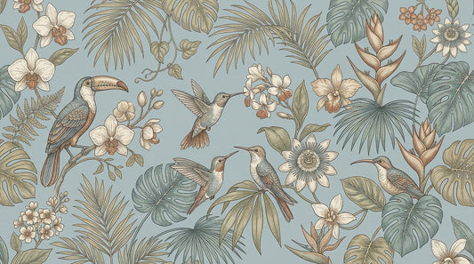 Tropical Birds Serenity  Wall Mural