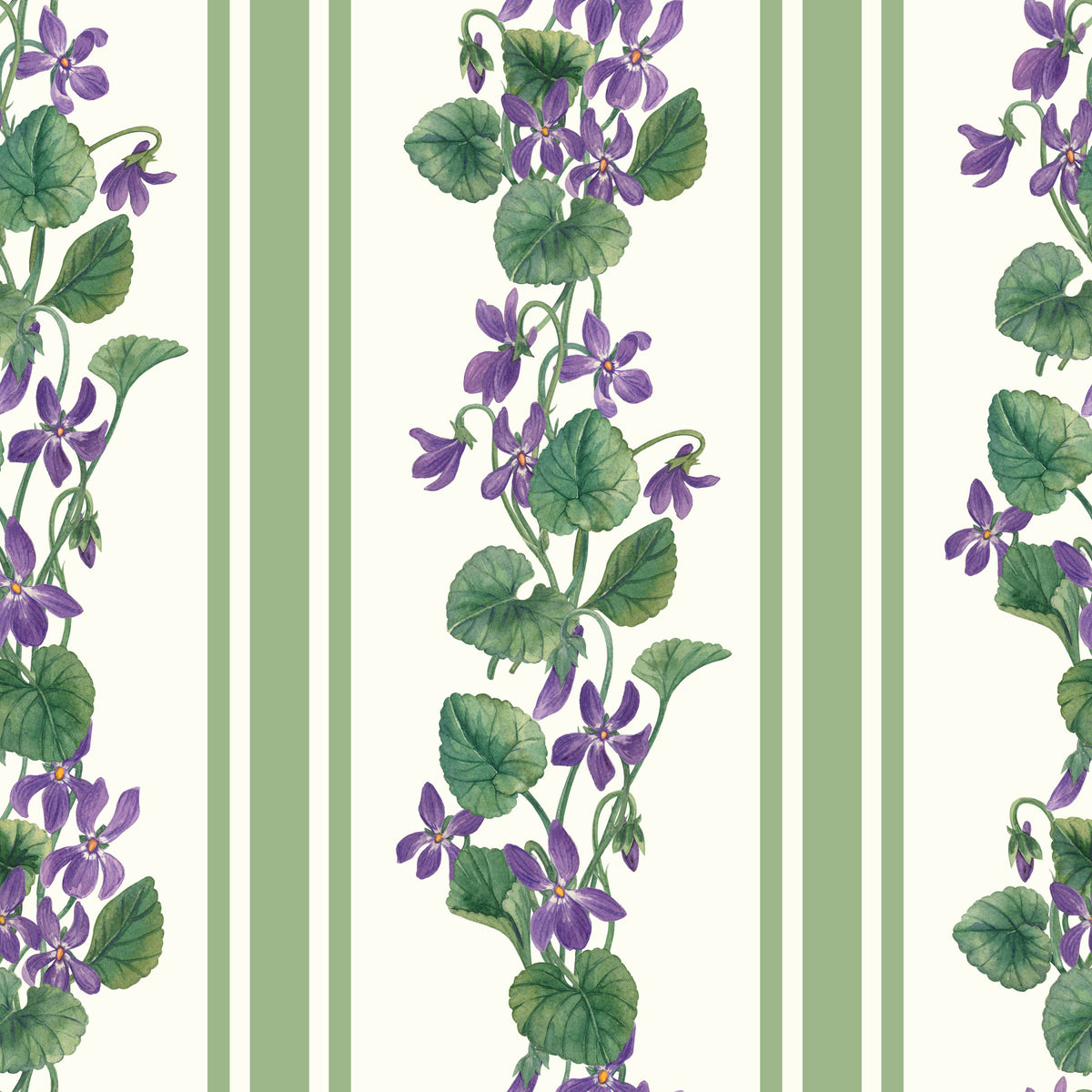 Stripes and violets/ green and violet Wallpaper⁠