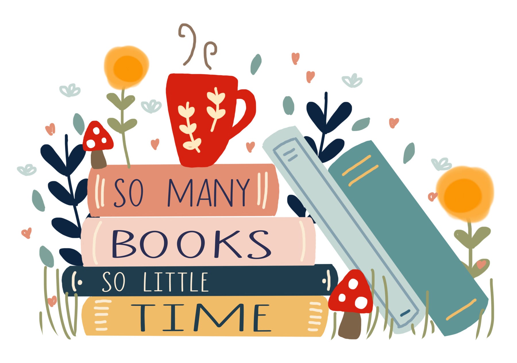 So Many Books, So Little Time Wall Mural