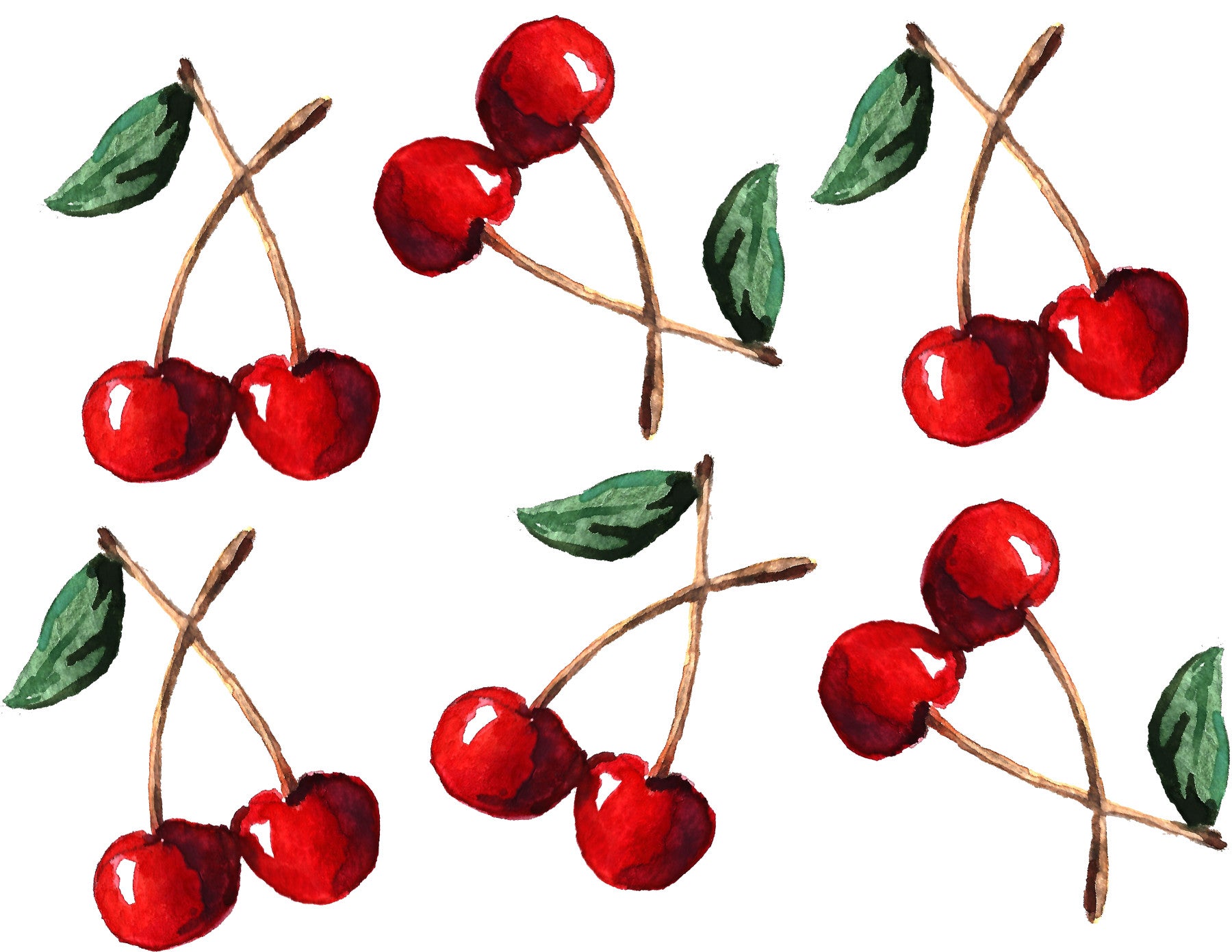 Watercolor Cherries Wallpaper⁠